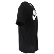 Black Nike short sleeve t shirt in cotton featuring a white logo and swoosh on the chest