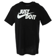 Black Nike Just Do It T-shirt with White Logo and Short Sleeve design