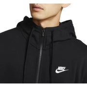 Black Nike zip-up hoodie featuring a stylish design for men’s casual wear