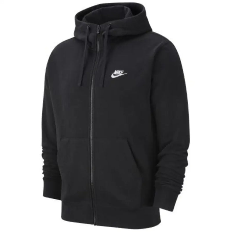 Black Nike zip-up hoodie for men featuring a stylish sweatshirt design