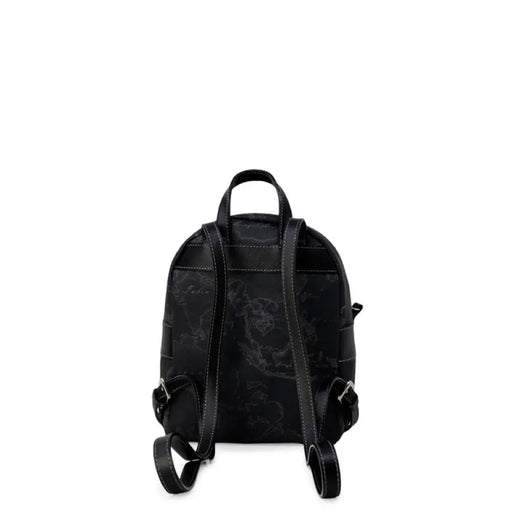 Black patterned backpack with stylish design suitable for everyday use