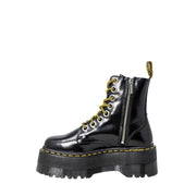 Black platform combat boot from Dr. Martens Women’s Black Leather Lace-Up Boots collection