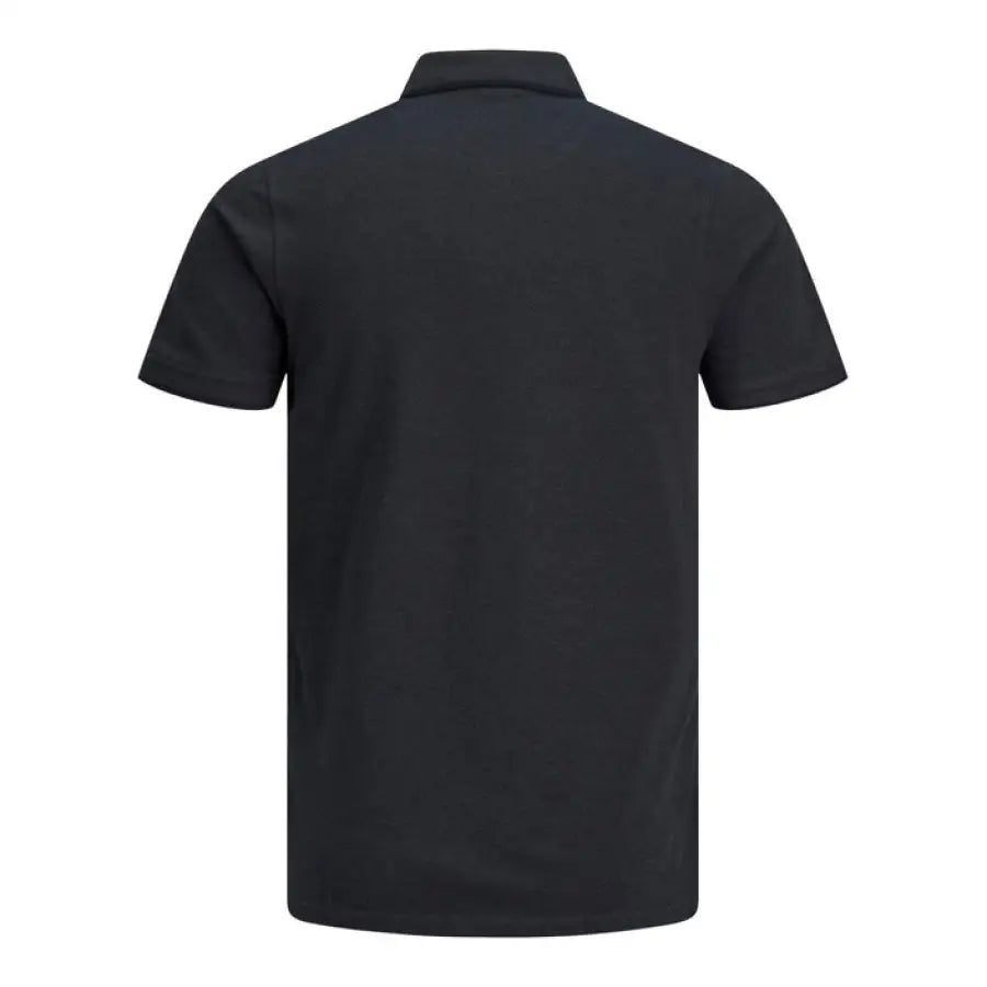 Jack & Jones men polo in black, 100% cotton with button closure for urban style clothing