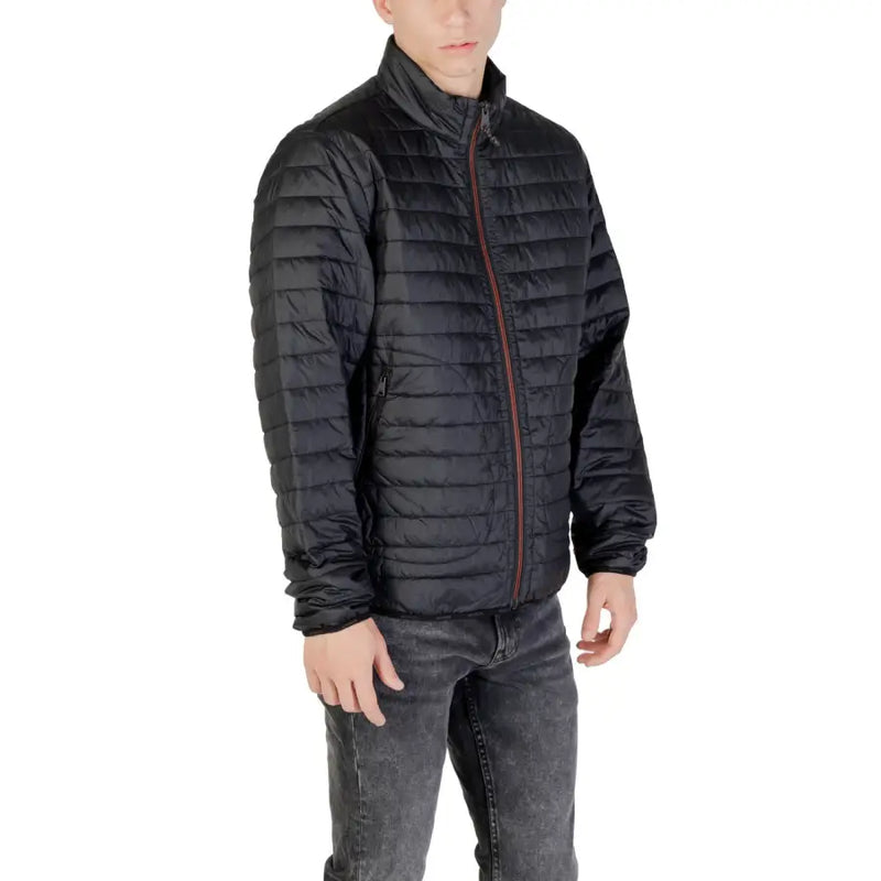 Black quilted puffer jacket displayed in the Black Quilted Puffer Jacket product image