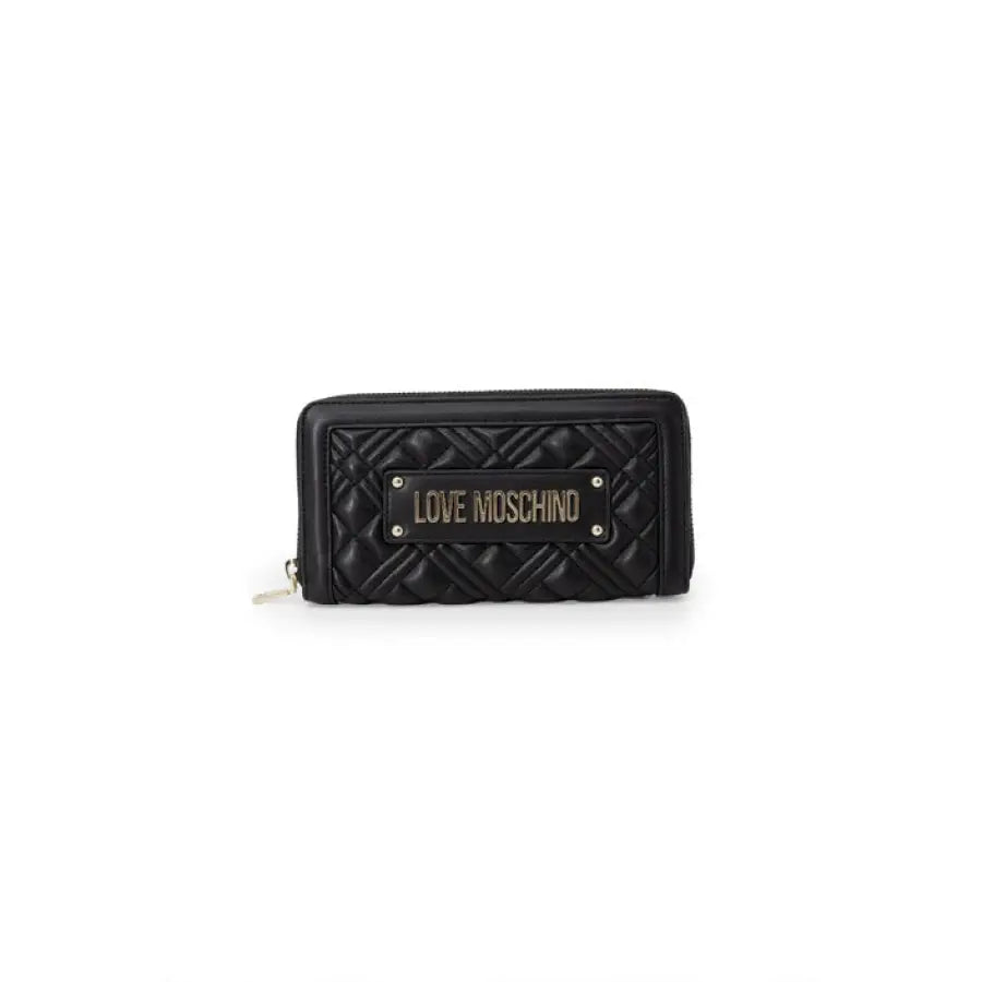 
                      
                        Love Moschino black quilted wallet, urban style clothing accessory
                      
                    