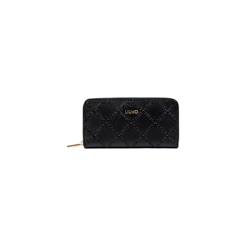 Black quilted wallet displayed with a White Quilted Zippered Wallet in the background