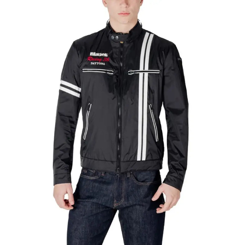 Black Racing Style Jacket featuring a sleek design and premium materials for racing enthusiasts