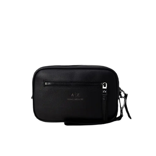 Black rectangular crossbody bag displayed in Black Rectangular Wristlet and Crossbody Bag product image
