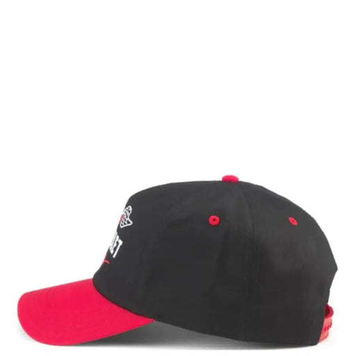 Black and Red Chevrolet Racing Cap displayed in a stylish baseball cap design