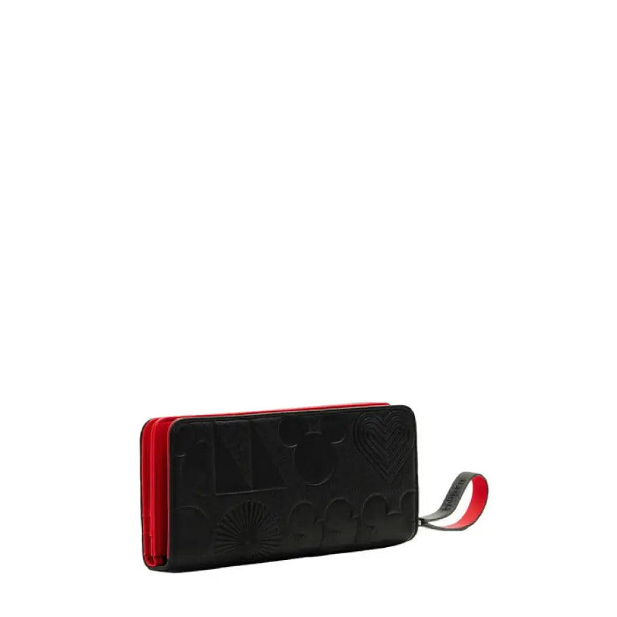 
                      
                        Desigual small black and red wallet with zipper, urban city fashion accessory
                      
                    