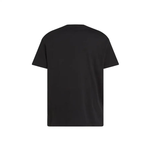 Men’s black short-sleeved T shirt displayed for purchase
