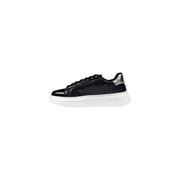 Black and silver patent leather Liu Jo Women Slip On sneakers with white platform sole