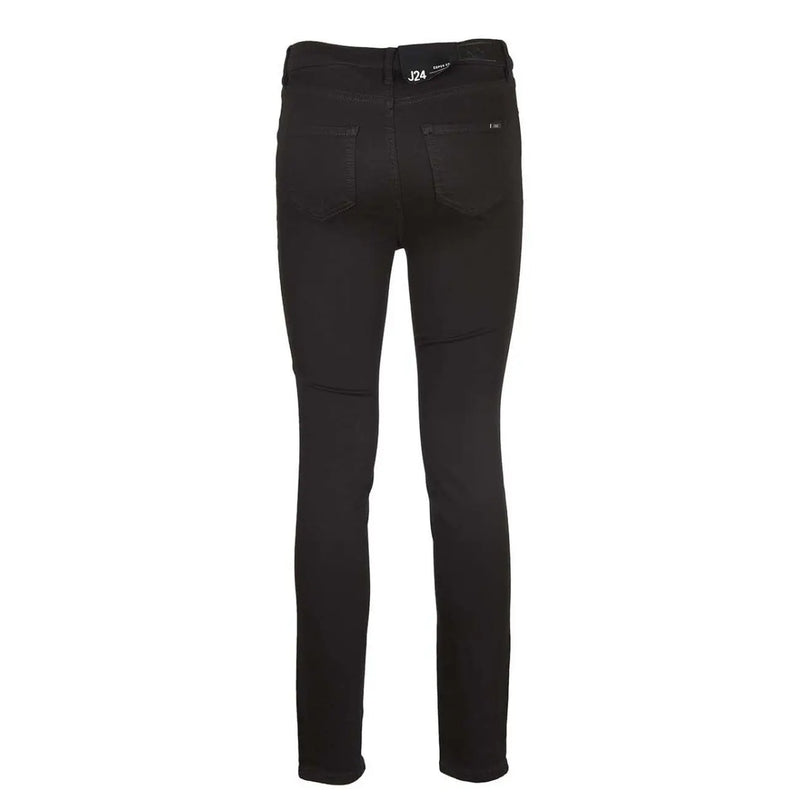 Black j24 brand slim-fit black skinny denim jeans with a sleek modern design in premium denim material