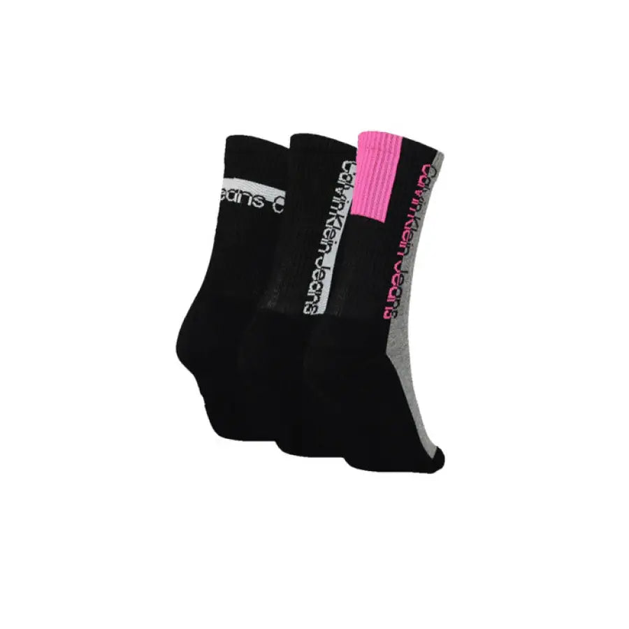 Calvin Klein jeans black sock with pink accents for women underwear detail