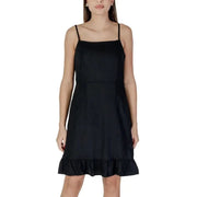 Black spaghetti strap dress featured in B.young Women’s Brown Slip-On Dress with Straps