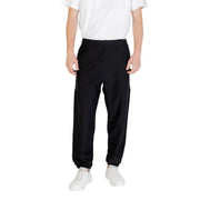 Black Calvin Klein sweatpants with elastic cuffs and comfortable fit for casual wear