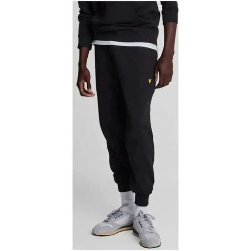 Schwarz Lyle & Scott Herren-Jogginghose mit elastischem Bündchen am Knöchel