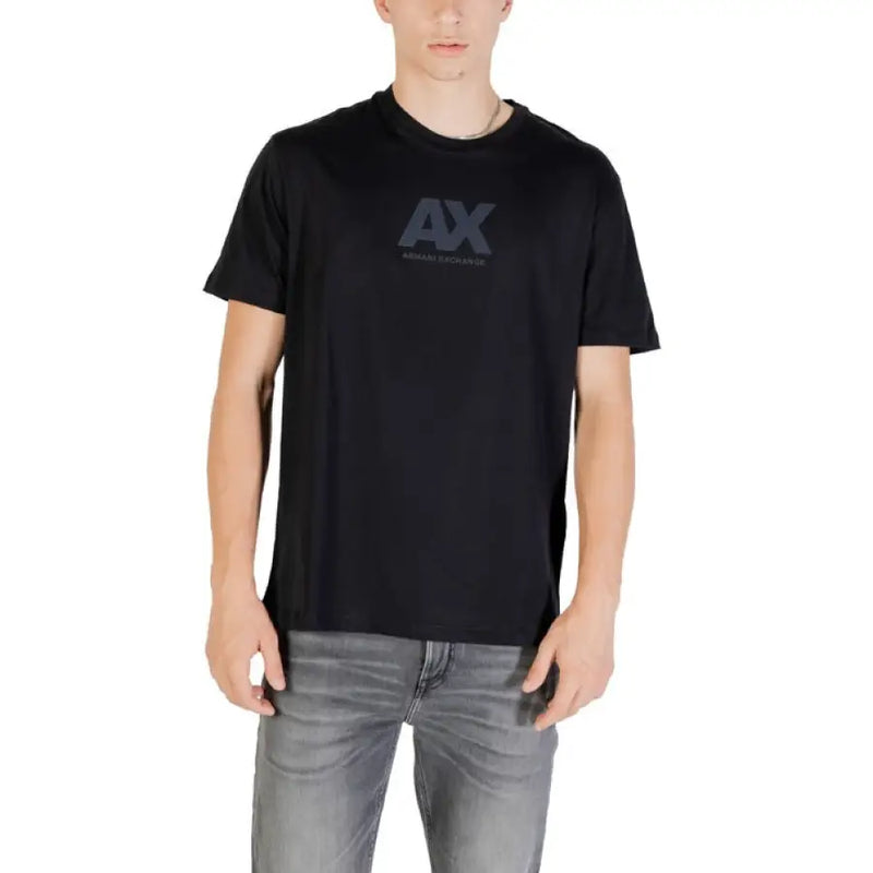 Black AX Logo T Shirt with sleek design and minimalist style