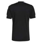 Black Adidas T Shirt with White Stripes displayed in a product image