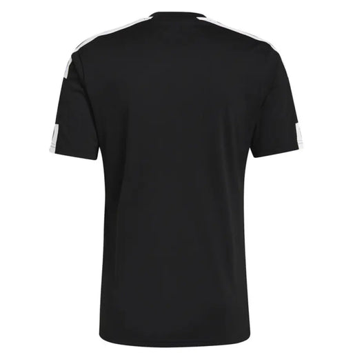 Black Adidas T Shirt with White Stripes displayed in a product image