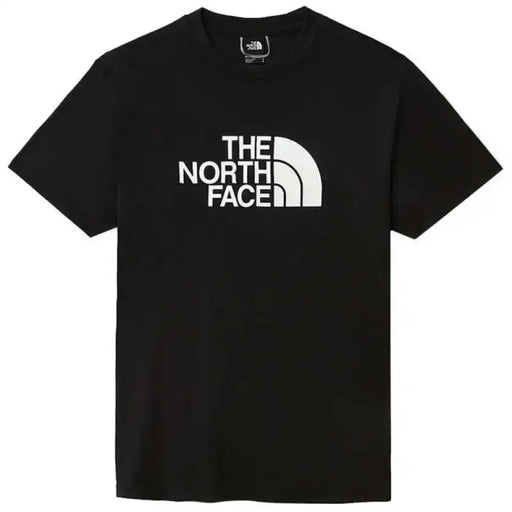 Schwarz T-Shirt mit weißem The North Face Logo auf einem weißen Kurzarm-T-Shirt