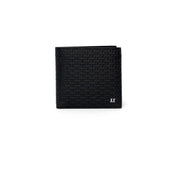 Black textured wallet from Armani Exchange for men, showcasing style and sophistication