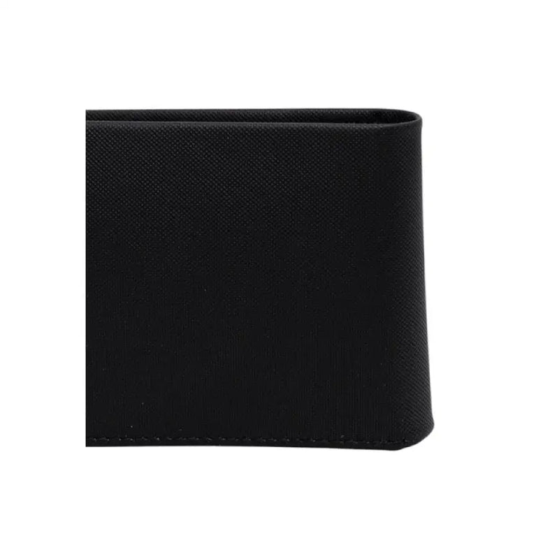 Black textured leather wallet by Calvin Klein for men and women