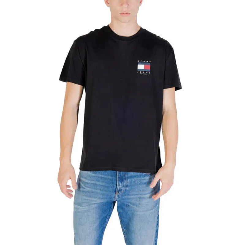 Black Tommy Jeans T Shirt displayed as a stylish men’s casual apparel product
