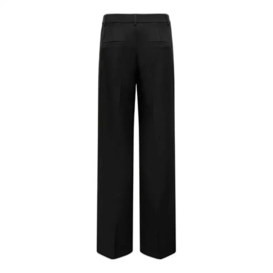 Women trousers urban style, black trousersuit on white background for urban city fashion
