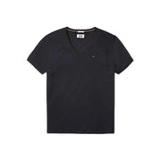 Black V-neck T-shirt from Tommy Hilfiger Jeans Blue collection for men
