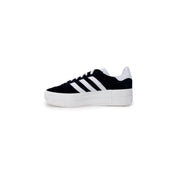 Black and white Adidas platform sneakers for women in leather, suitable for fall winter seasons