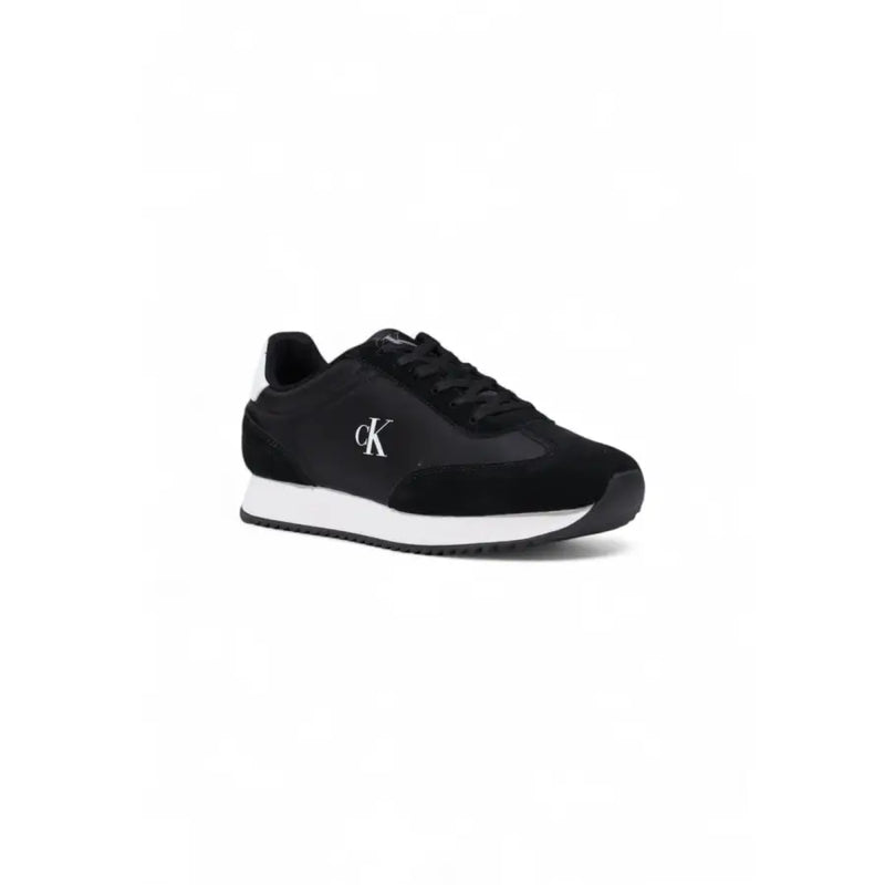 Black and white Calvin Klein sneakers with suede-like finish for women