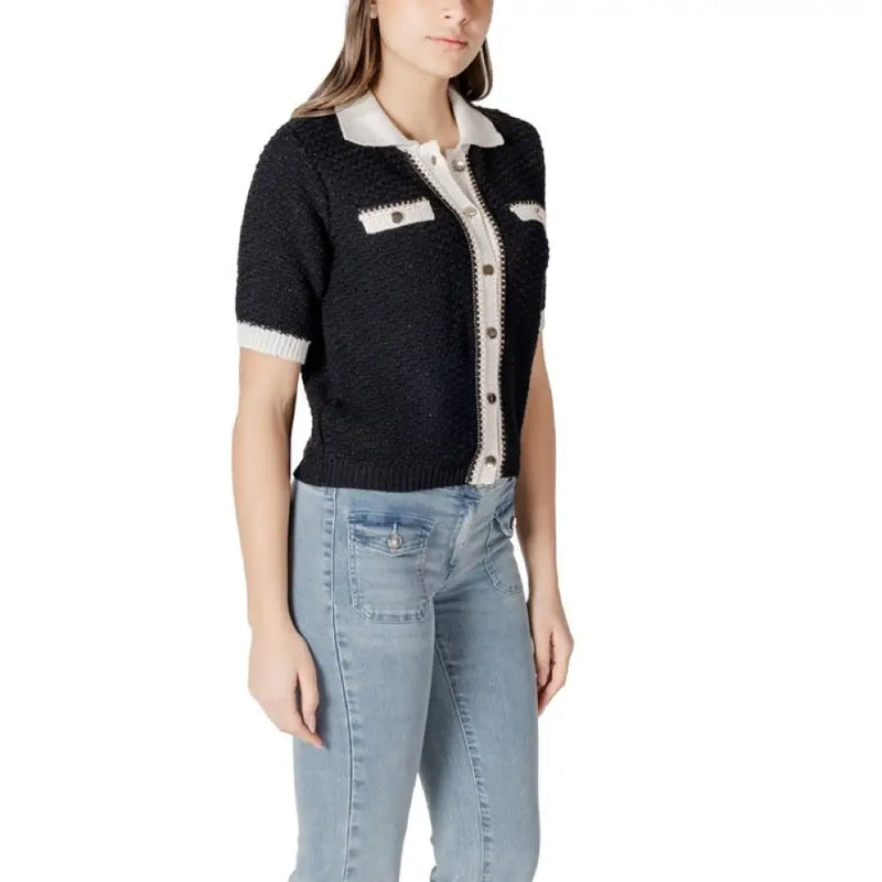 Black and white collared cardigan from Black White and Cream Collared Cardigan collection