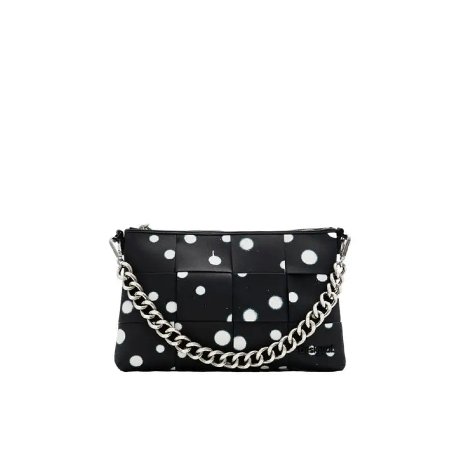 
                      
                        Desigual women’s bag in black and white polka print shoulder style
                      
                    