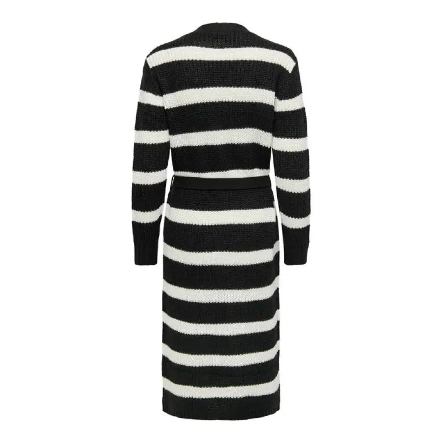 
                      
                        Jacqueline De Yong women’s cardigan in black and white stripes, fall winter product.
                      
                    