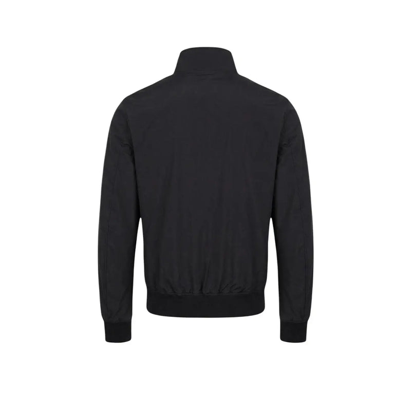 Blauer men blazer black polyamide zip turtleneck jacket with high collar and ribbed cuffs front view