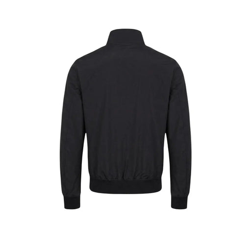 Blauer men blazer black polyamide zip turtleneck jacket with high collar and ribbed cuffs front view