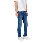Blaue Jeans aus strapazierfähigem Denim mit klassischem geradem Bein und dezenter Waschung für lässige Anlässe