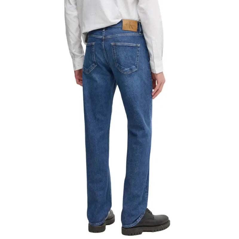 Blue denim jeans displayed in the Men’s Blue Denim Jacket And Jeans product image