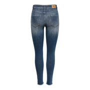Blue ombre high-waisted skinny jeans with zip and button closure for women in fall winter collection