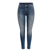Dark blue washed skinny jeans with zip and button closure for women in fall winter collection