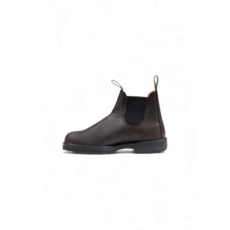 Dunkelbraune Blundstone Chelsea-Boots für Herren aus Leder mit elastischen Seiteneinsätzen und robuster Gummisohle für Herbst und Winter