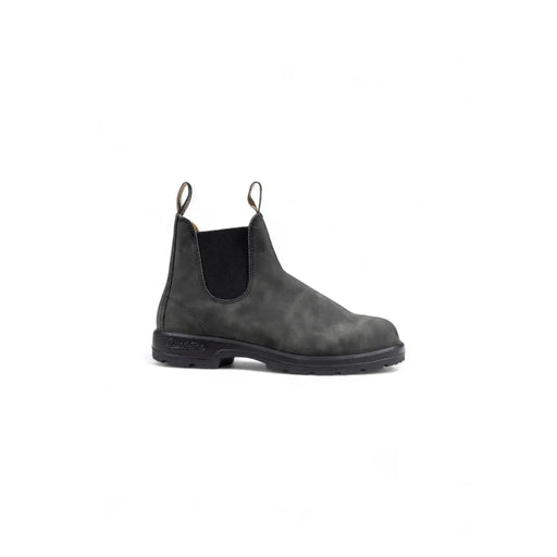 Schwarze Blundstone Herren-Ankle-Boots aus Leder mit dunkelgrauem Wildleder-Chelsea-Design und schwarzer Gummisohle