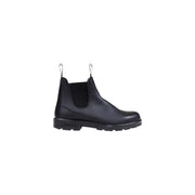 Schwarze Blundstone Herren-Lederstiefel zum Hineinschlüpfen mit elastischen Seiteneinsätzen und robuster Gummisohle