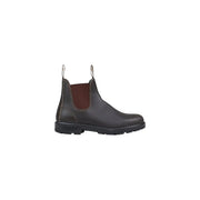 Blundstone Herren-Lederstiefel, schwarz, Chelsea-Boot aus dunkelbraunem Leder mit rotbraunem Futter und schwarzer Sohle