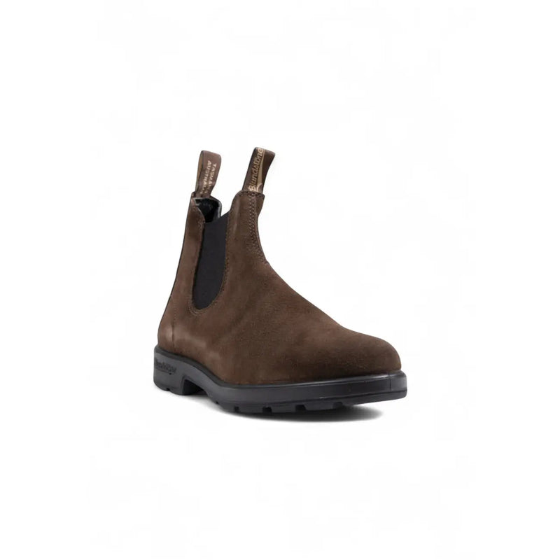 Blundstone Herren-Lederstiefel, braune Chelsea-Boots aus Wildleder mit schwarzer Gummisohle und elastischen Seiteneinsätzen für den Winter
