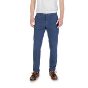 Borghese Herrenhose, blau, schmal geschnittene Chino-Hose mit dezenten Ziernähten für einen eleganten Freizeitlook