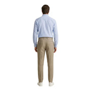 Beige Borghese Herrenhose in Kamelhaar, taillierte Passform mit dezenten Ziernähten, aus 100 % Leinen, Frühling/Sommer-Mode