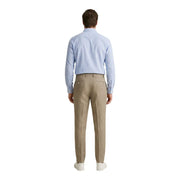 Beige borghese men trousers camel tailored fit with subtle stitching made from 100% linen spring summer wear