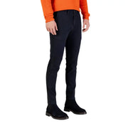 Marineblaue, schmal geschnittene Chinos von Borghese Herrenhose aus bequemem Stoff, ideal für formelle und legere Anlässe